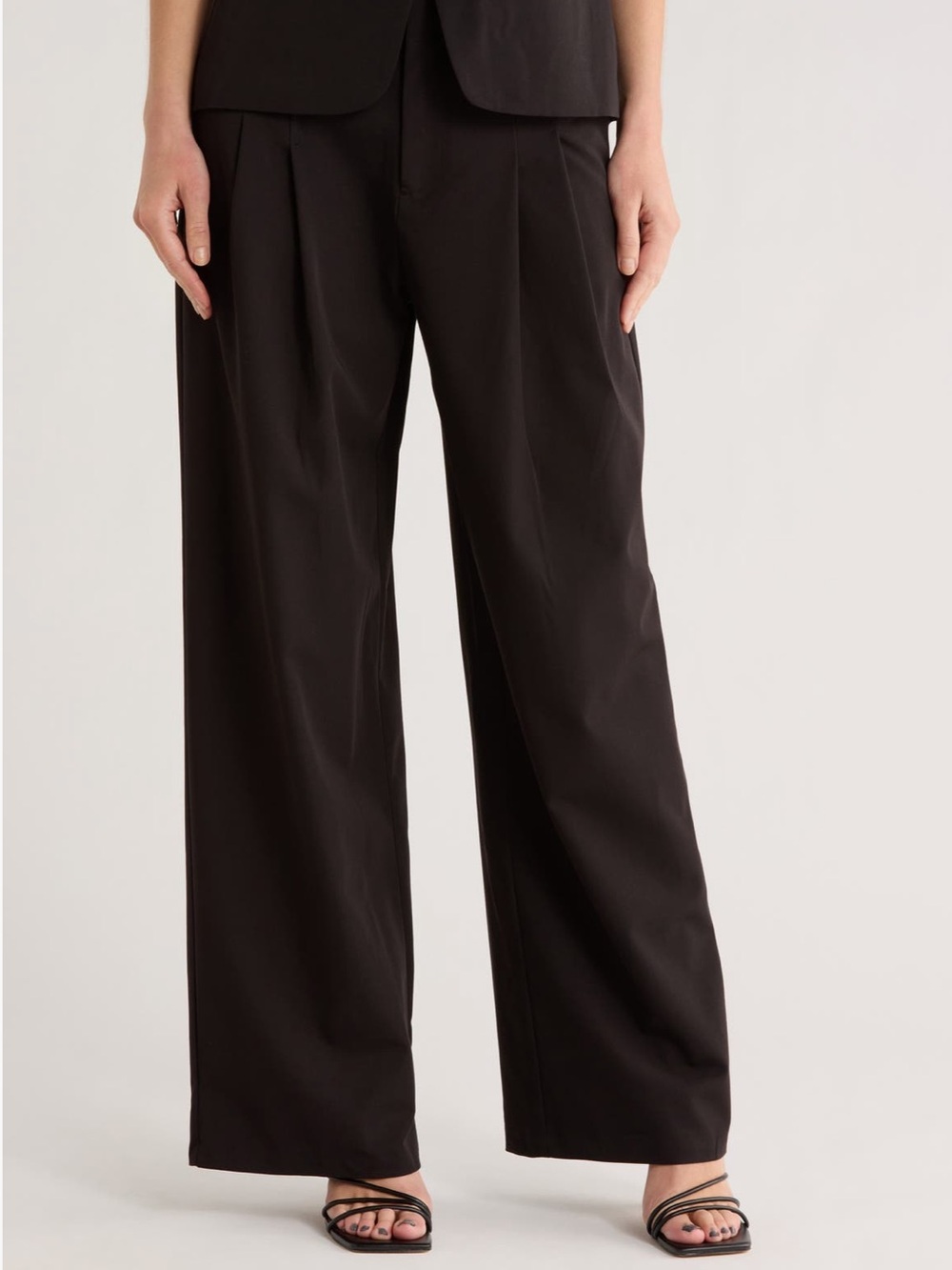 WAYF Wide-Leg Black Women's Trousers